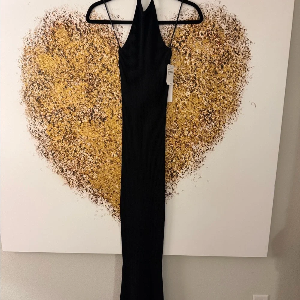NWT Good American Black Halter Maxi Dress - Picture 4 of 11